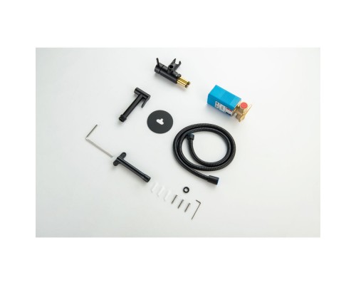 AQ1021MB ЕВРОПА комплект для гигиенического душа встроенный (смеситель + гигиеническая лейка + шланг), матовый черный AQ1021MB