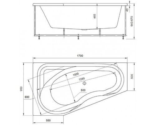 Медея левая пустая без фр.экр.(вклеенный каркас) MED180-0000007