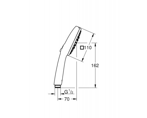 27572003 Tempesta Cube 110 ручной душ GROHE, 3 режима струи, 13,5 л/мин, хром (замена арт. 27572002) 27572003