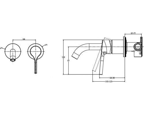 E28318-CP ELATE cмеситель для раковины на 2 отв. E28318-CP