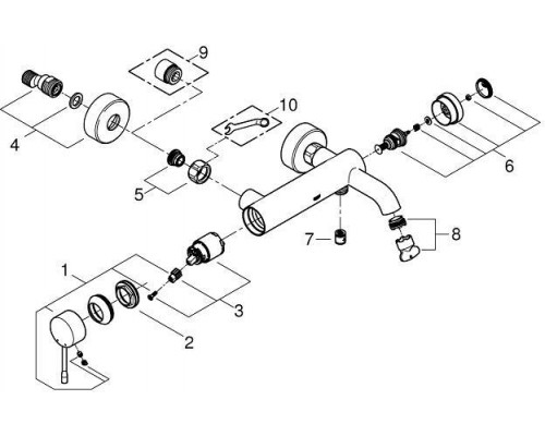 33624001 Essence+ Смеситель однорычажный для ванны, хром 33624001