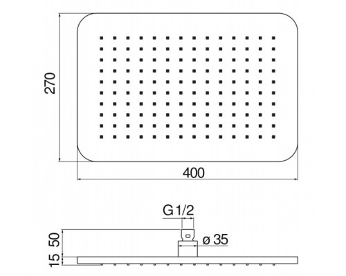 AD139/133CR верхний душ 40х27 см AD139/133CR