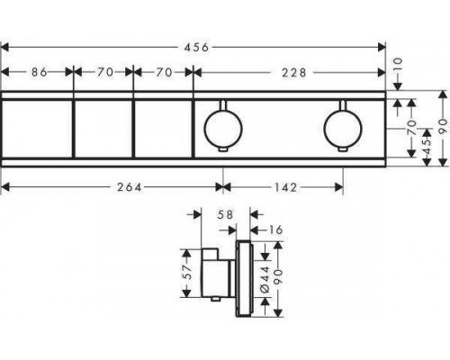 15380000S Set HG RainSelect термостатический смеситель для душа встройка 2 режима (15380000+15310180) 15380000S