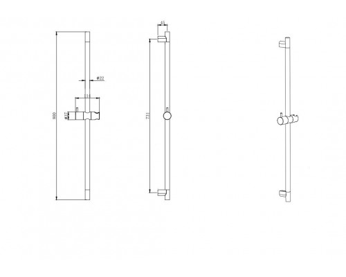 AQ2000CR ВЕГА душевая штанга AQ2000CR