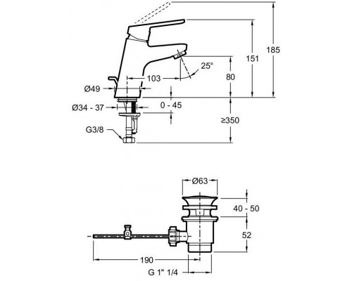 E29869-BL AIME смеситель для раковины, матовый черный E29869-BL