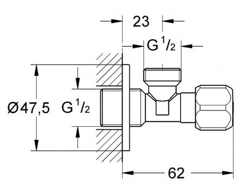 2201600M Угловой вентиль 1/2 1/2 хром 2201600M