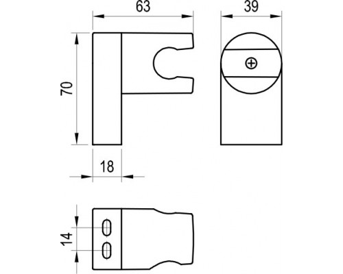 Держатель для душевой насадки поворотный 611.00 X07P011