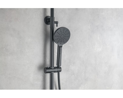 AQ2046MB ВЕГА душевая система 3jet 250мм Reno, матовый черный AQ2046MB