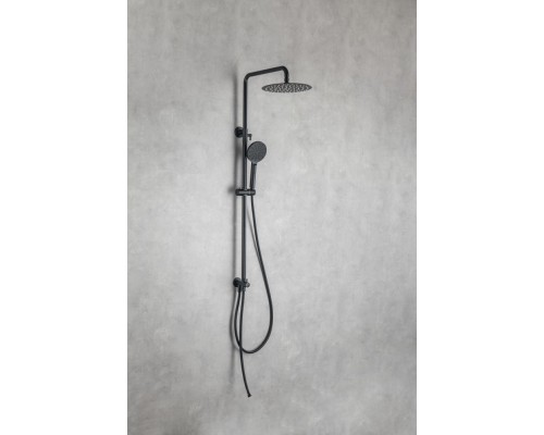 AQ2046MB ВЕГА душевая система 3jet 250мм Reno, матовый черный AQ2046MB