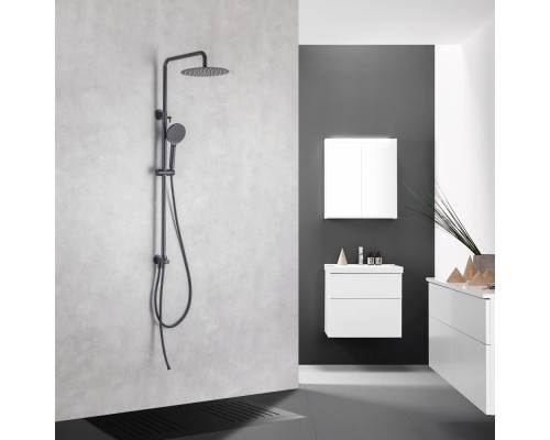 AQ2046MB ВЕГА душевая система 3jet 250мм Reno, матовый черный AQ2046MB