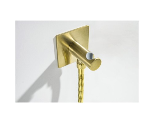 AQ1220BG ОБЕРОН комплект для гигиенического душа встроенный 2 отв. (смеситель + гигиеническая лейка + шланг), шлиф. золото AQ1220BG
