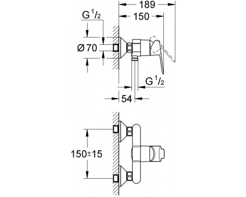 23333000 BauEdge Смеситель для душа, хром (снимается с производства) 23333000