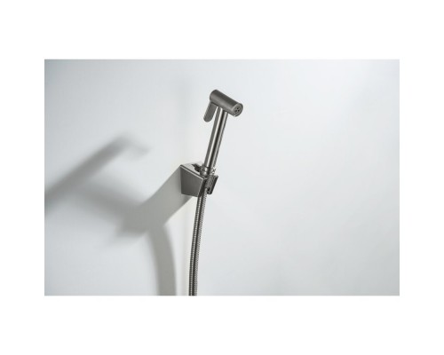 AQ2054BGM гигиенический ручной душ со шлангом 120 см и держателем, оружейная сталь (шлиф. черный хром) AQ2054BGM