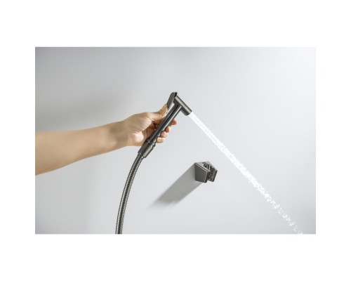 AQ2054BGM гигиенический ручной душ со шлангом 120 см и держателем, оружейная сталь (шлиф. черный хром) AQ2054BGM