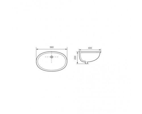 AQ8091-00 раковина для монтажа под столешницу 560400200мм AQ8091-00