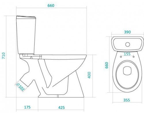 1.WH20.2.569 БРИЗ Унитаз-компакт (эконом: 1-реж., полипроп) 1.WH20.2.569