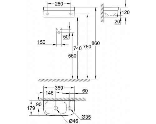 39327000 Euro Ceramic Компактная раковина 37 см, альпин-белый (36 шт пал - 126322) 39327000