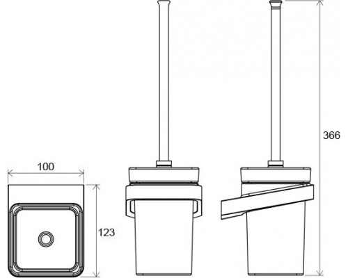 Держатель с ёршиком для туалетной щётки (стекло) TD 410.00 X07P330