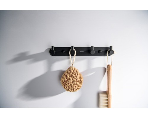 AQ4123MB ЕВРОПА планка с 4 крючками, матовый черный AQ4123MB