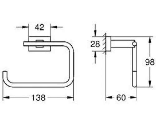 40507001 Essentials Cube Держатель для туалетной бумаги без крышки, хром 40507001