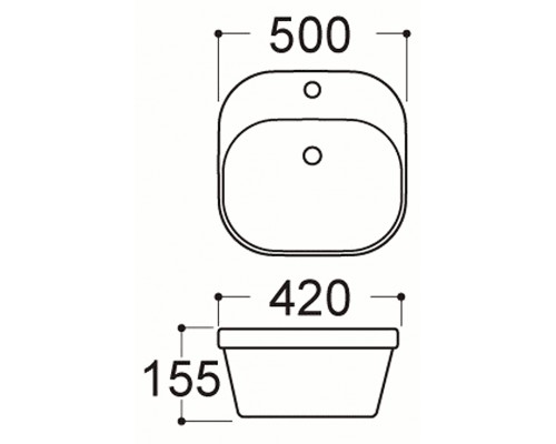 AQ5042-00 АМАДЕО раковина накладная 500420150 AQ5042-00