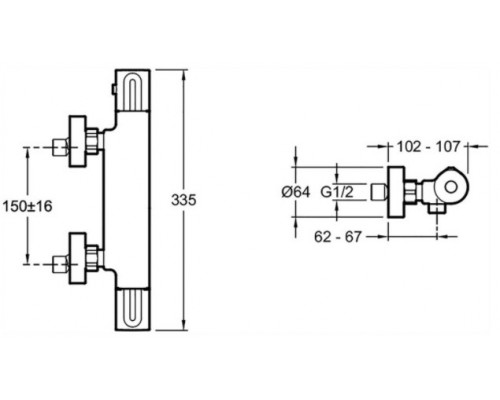 E24394-CP METRO термостатический смеситель для душа E24394-CP