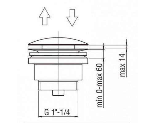 AV00110/11FLP сливное устройство (push-open), глянцевый черный AV00110/11FLP