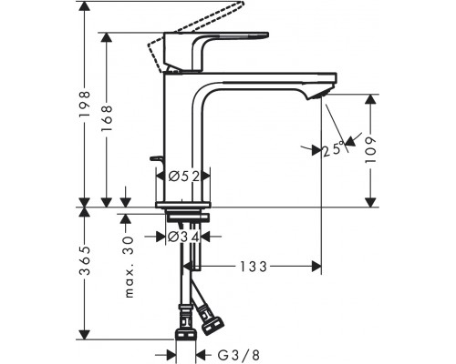 72517000 HG Rebris S смеситель для раковины 110 72517000