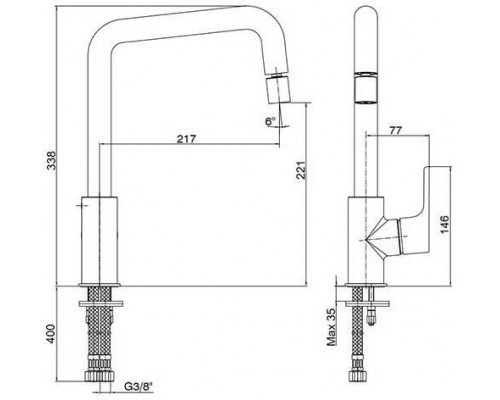 102118044EX LUNA смеситель для кухни 102118044EX