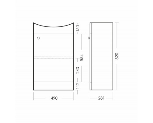 Тумба напольная Аттика-50 (2 створки) + Умывальник АТТИКА 50 SET_Аттика-50/Аттика-50
