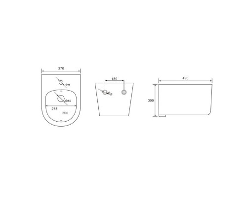 SET AQUATEK МИЯ-MB биде (рама AQUATEK INSB-0000001 + крепеж KKI-0000002 + биде AQ1004-MB) SET AQUATEK МИЯ-MB биде