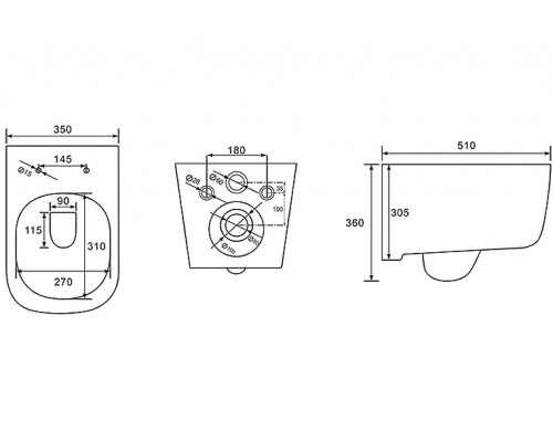 SET AQUATEK ДИВА (рама AQUATEK Standard INS-0000012(без клавиши и крепежа)+унитаз ДИВА AQ2012-00 с тонким сиденьем soft-close SET AQUATEK ДИВА