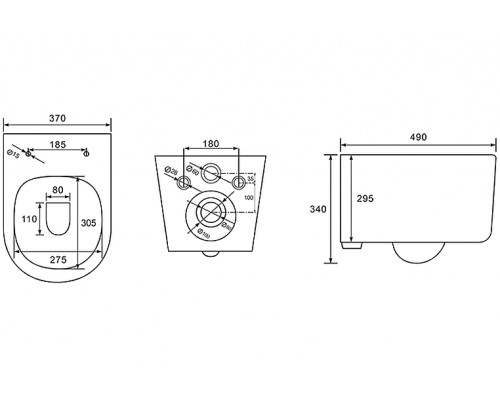 SET AQUATEK МИЯ (рама AQUATEK Standard INS-0000012(без клавиши и крепежа)+унитаз МИЯ AQ2004-00 с тонким сиденьем soft-close SET AQUATEK МИЯ