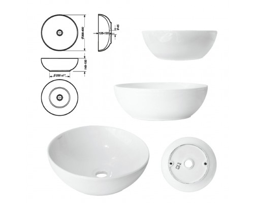 ART SLIM Умывальник накладной 40 см Белый S1 (WB.CT/Art/40-N.Slim/WHT.G/S1) WB.CT/Art/40-N.Slim/WHT.G/S1