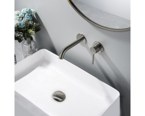 AQ6003BGM сливной набор для раковины Push-open без перелива, оружейная сталь (шлиф. черный хром) AQ6003BGM