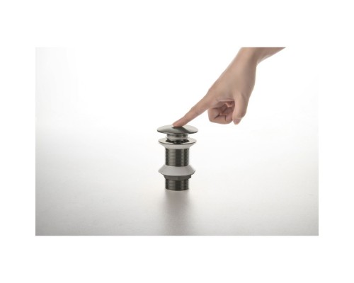 AQ6003BGM сливной набор для раковины Push-open без перелива, оружейная сталь (шлиф. черный хром) AQ6003BGM