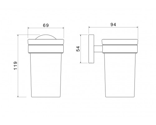 AQ4104BG ЕВРОПА стакан с держателем, шлиф. золото AQ4104BG