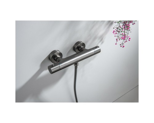 AQ1363BGM ЕВРОПА термостатический смеситель для душа, оружейная сталь (шлиф. черный хром) AQ1363BGM