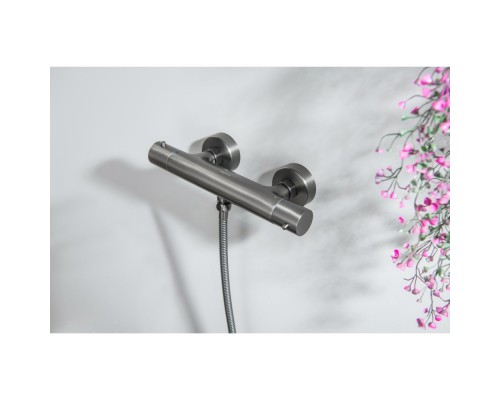 AQ1363BGM ЕВРОПА термостатический смеситель для душа, оружейная сталь (шлиф. черный хром) AQ1363BGM