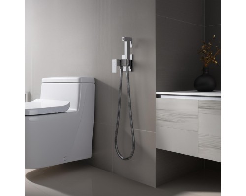 AQ1022CR ЛИБРА комплект для гигиенического душа встроенный (смеситель + гигиеническая лейка + шланг) AQ1022CR