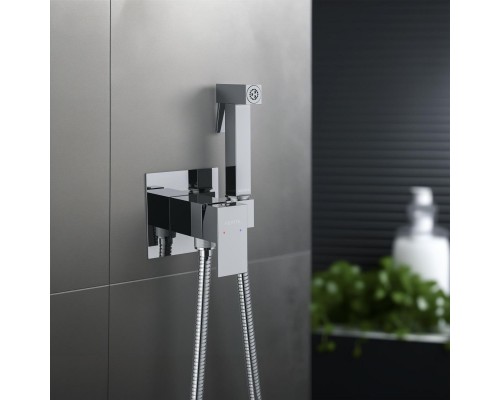 AQ1022CR ЛИБРА комплект для гигиенического душа встроенный (смеситель + гигиеническая лейка + шланг) AQ1022CR