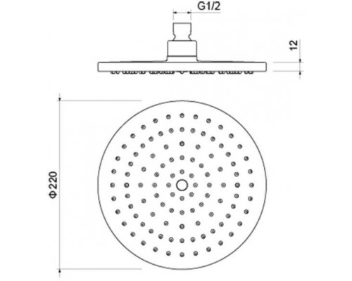 AQ2086CR круглый верхний душ 22012 мм AQ2086CR