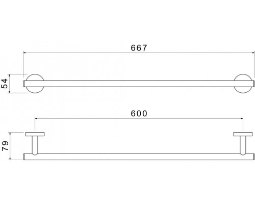 AQ4214CR ОБЕРОН полотенцедержатель 600 мм AQ4214CR
