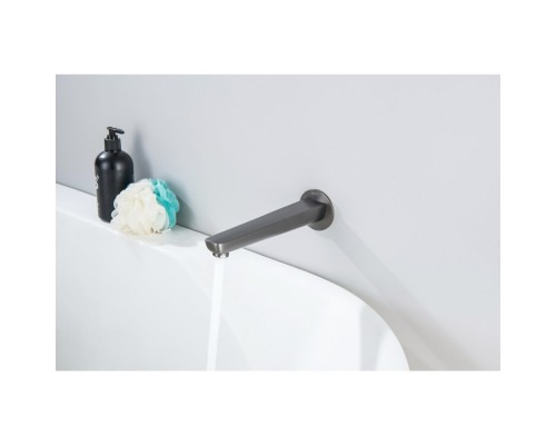 AQ1141BGM БЕТТА излив для ванны 224 мм, оружейная сталь (шлиф. черный хром) AQ1141BGM