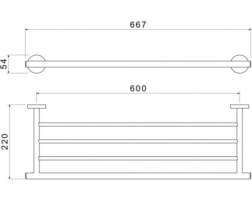 AQ4222CR ОБЕРОН полка для полотенец AQ4222CR