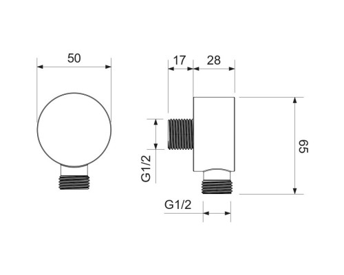 AQ2457BGM шланговое подсоединение, оружейная сталь (шлиф. черный хром) AQ2457BGM