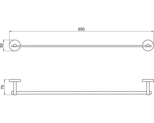 AQ4614MB БЕТТА полотенцедержатель 600 мм, матовый черный AQ4614MB