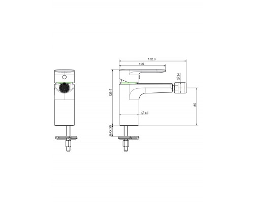 AQ1818CR НИКА смеситель для биде без донного клапана AQ1818CR