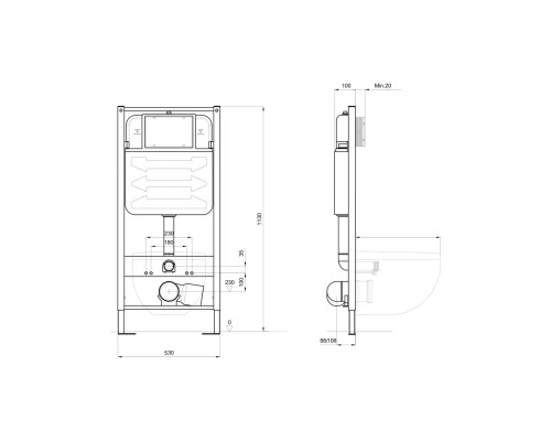 Set AQUATEK ЕВРОПА New-INSP01 рама AQUATEK INSP-0000001 +звукоизоляционная прокладка+унитаз ЕВРОПА AQ1106L-00+тонкое сиденье с механиз Set AQUATEK ЕВРОПА New-INSP01