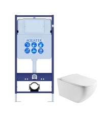 SET AQUATEK МЕДЕЯ T 2в1 (рама AQUATEK Standard INS-0000012(без клавиши и крепежа)+ унитаз AQ1537T-00 МЕДЕЯ Унитаз подвесной, с тонким сиденьем sc) SET AQUATEK МЕДЕЯ T 2в1